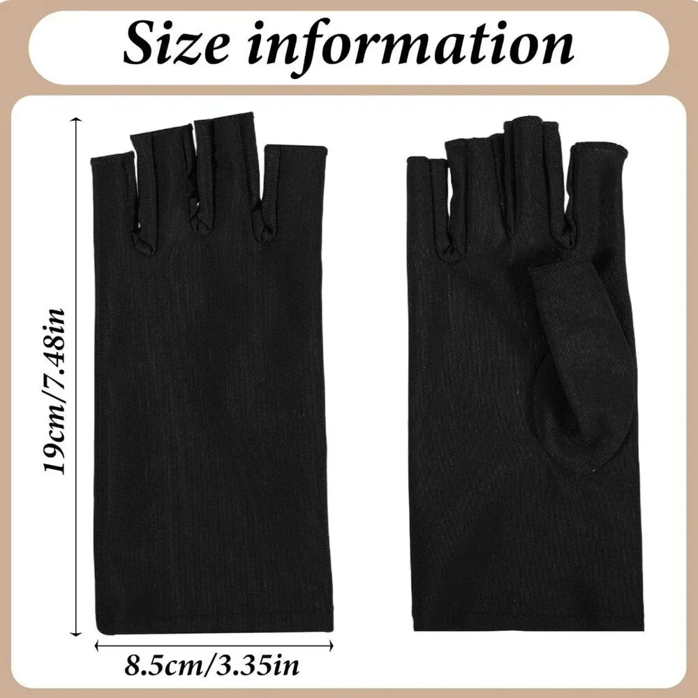 Women's Black Nude 2 Pairs Fingerless Protection Outdoor Sports Gloves